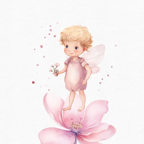 Pink Fairy Garden Clipart, Boy Fairy Garden - Image 11