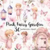 Pink Fairy Garden Clipart, Boy Fairy Garden