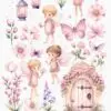 Pink Fairy Garden Clipart, Boy Fairy Garden - Image 4