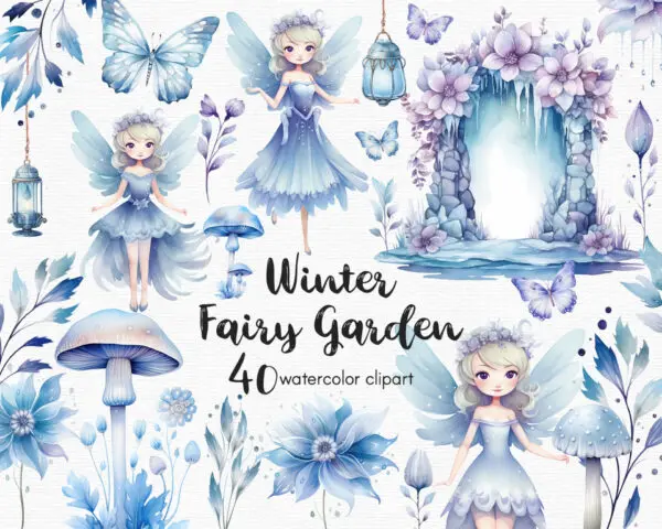 Ice Fairy Garden Clipart