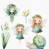 Fairy and Snail Fairy Garden Clipart - Image 10