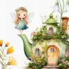 Fairy and Snail Fairy Garden Clipart - Image 11