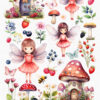 Fairy Garden Clipart Set with Wildberries – Magical Woodland PNGs