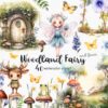 Fantasy forest fairy and faun clipart set