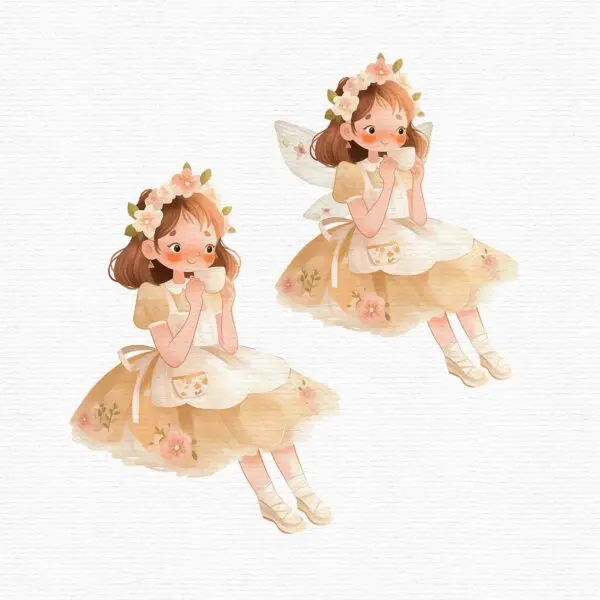 Tea Party Fairy Fall Garden Clipart - Image 6