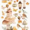 Whimsical tea party illustrations for crafts
