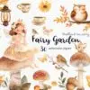 Autumn tea party fairy clipart set