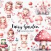 cute fairy garden clipart set