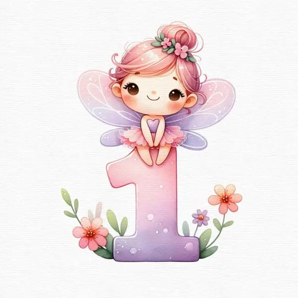 Fairy Numbers Clipart Set – PNG Numbers for Crafts - Image 5