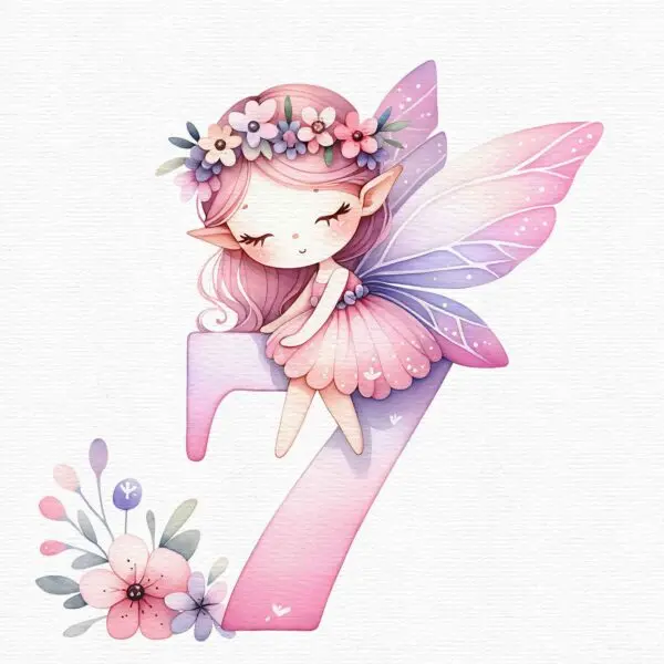 Fairy Numbers Clipart Set – PNG Numbers for Crafts - Image 11