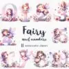 Fairy clipart alphabet with transparent background