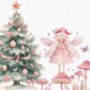 Pink Christmas Fairy Clipart - Image 3