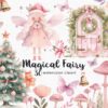 Pink Christmas Fairy Clipart