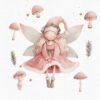 Cute Pink Christmas Fairy Clipart - Image 9