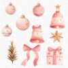 Cute Pink Christmas Fairy Clipart - Image 7