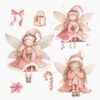Cute Pink Christmas Fairy Clipart - Image 5