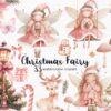 Cute Pink Christmas Fairy Clipart