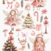 Cute Pink Christmas Fairy Clipart - Image 4