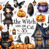 Halloween Witch Clipart, Halloween clipart, 35 png