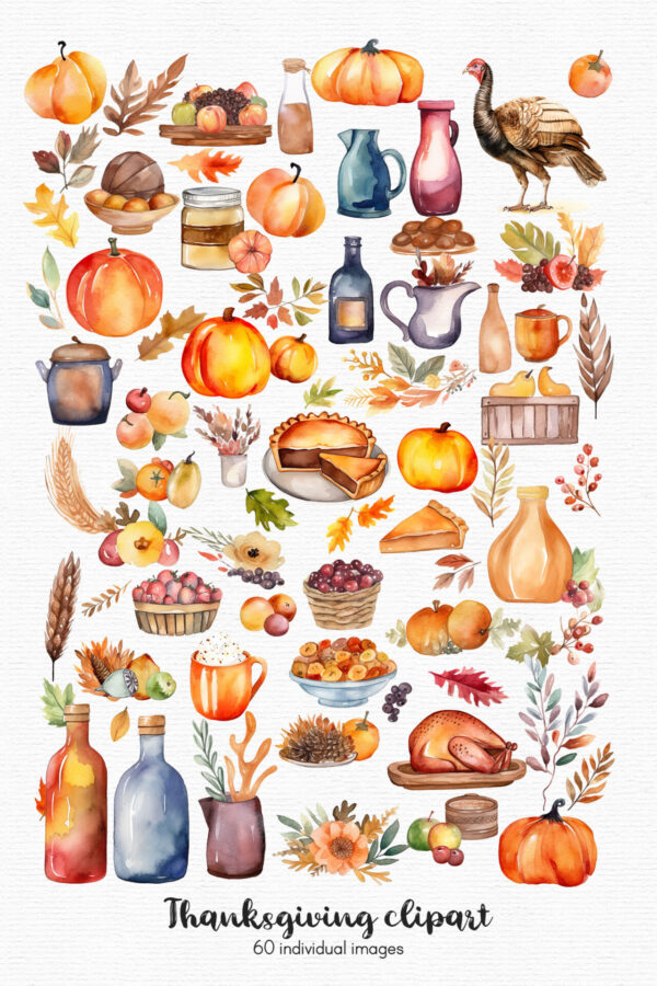 Thanksgving  clipart, Autumn clipart, - Image 2