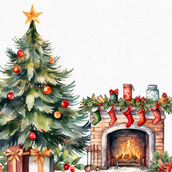 Watercolor Christmas Essentials Clipart - Image 10