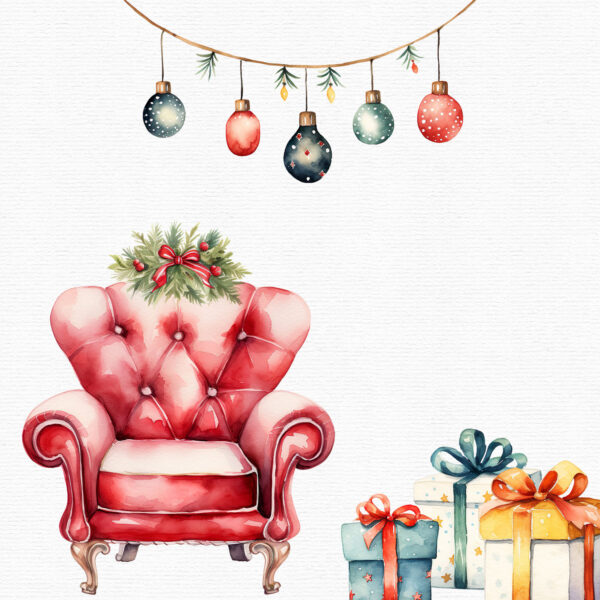 Watercolor Christmas Essentials Clipart - Image 8