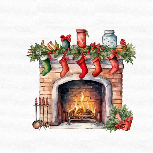 Watercolor Christmas Essentials Clipart - Image 6