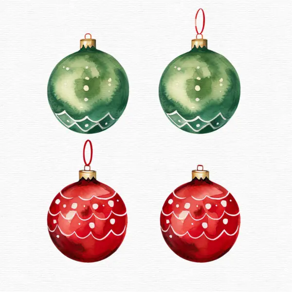 Watercolor Christmas Essentials Clipart - Image 5