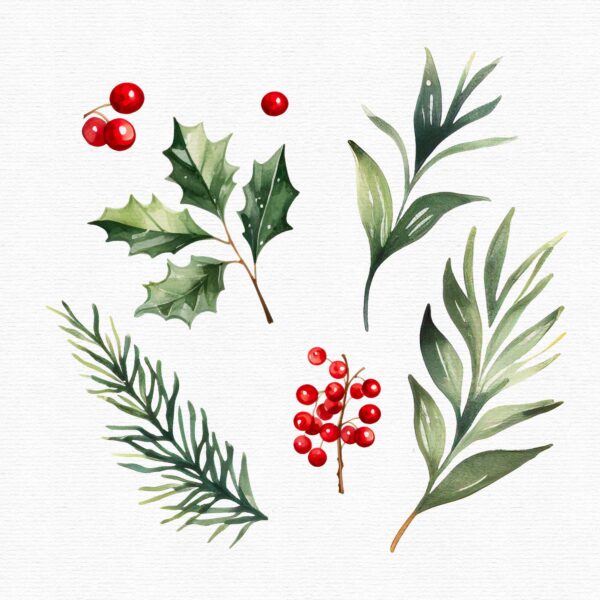 Watercolor Christmas clipart cosy essentials - Image 7