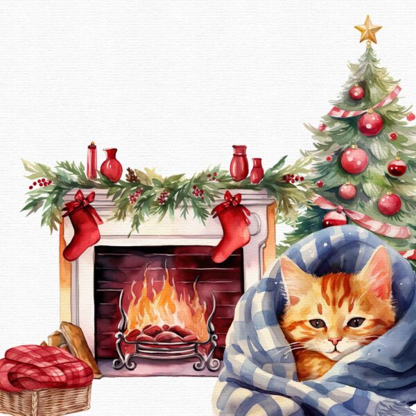 Watercolor Christmas clipart cosy essentials - Image 5