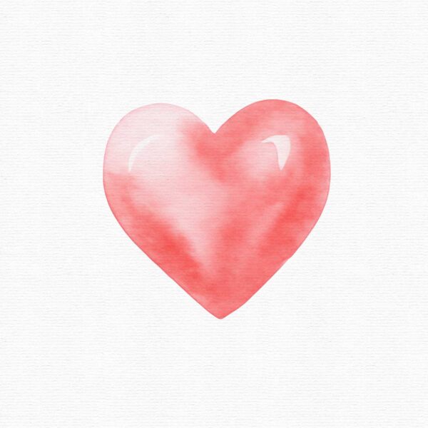 Watercolor Hearts Clipart, 25 png - Image 9