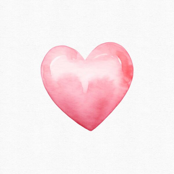 Watercolor Hearts Clipart, 25 png - Image 5