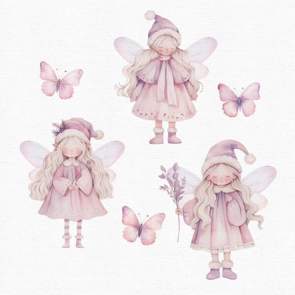 Christmas fairy in the snow Clipart - Image 8