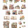 Vintage Books and Flowers Clipart - Image 2