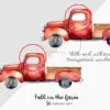 Fall Clipart, Autumn Farm clipart, Red Truck, - Image 3