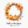 Fall Clipart, Autumn Farm clipart, Red Truck, - Image 4
