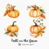 Fall Clipart, Autumn Farm clipart, Red Truck, - Image 8