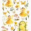 Fairy garden with yellow butterflies and flowers Clipart - Image 2
