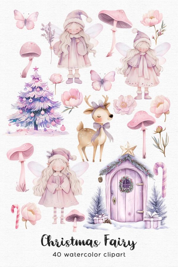 Christmas fairy in the snow Clipart - Image 9