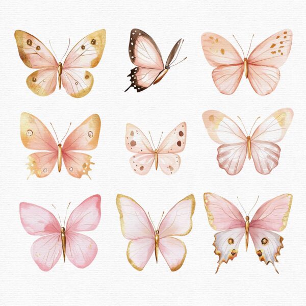 Pink Fairy Garden Clipart Butterfly Clipart - Image 5