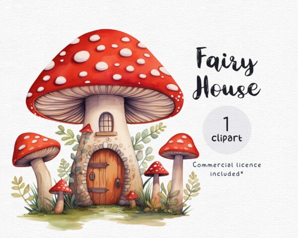 Mushroom Fairy House Clipart