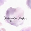 Watercolor Purple Washes Clipart
