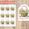 Editable easter basket tag with floral design - Image 2