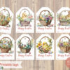Printable Easter tags, set of 8 ready to print tags