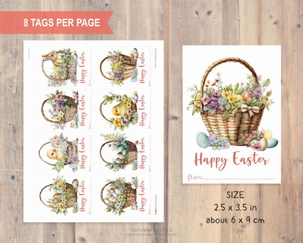 Printable Easter tags, set of 8 ready to print tags - Image 4