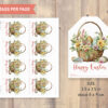 Printable easter basket tag with floral design - Image 2