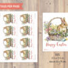 Printable Easter tag with a bunny in a basket - Image 2