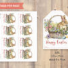 Printable Easter tag with a bunny in a basket - Image 3
