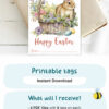 Printable Easter tag with a bunny in a basket - Image 4