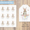 Easter Thank you tag with  cute bunny and floral design - Image 5